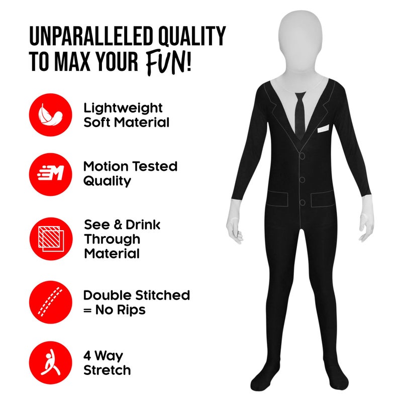 مورفسوتس زي Morphsuits Slender Man Kids Morphsuit - مقاس كبير 4'6-5' (137سم-152سم) (KPSML) - Image 2